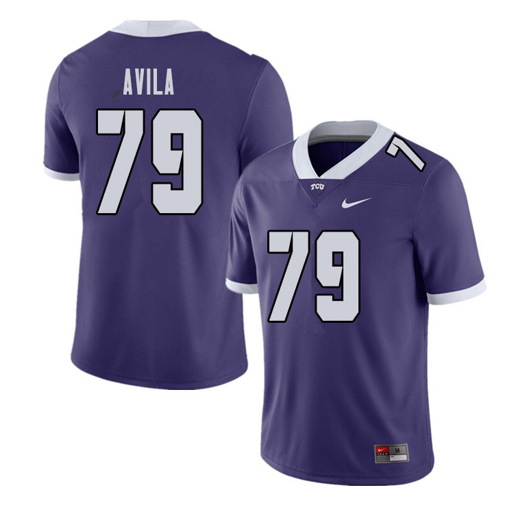 Men #79 Esteban Avila TCU Horned Frogs College Football Jerseys Sale-Purple